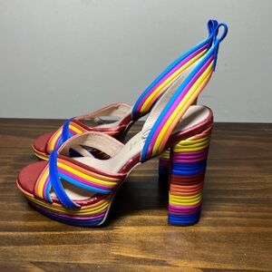 EXE MULTICOLORED PLATFORM HEELED SANDALS OPHELIA-832